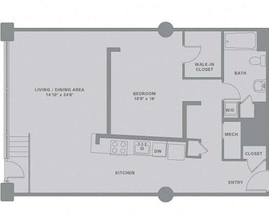 Floorplan for Apartment #01-110, 1 bedroom unit at Halstead Haverhill